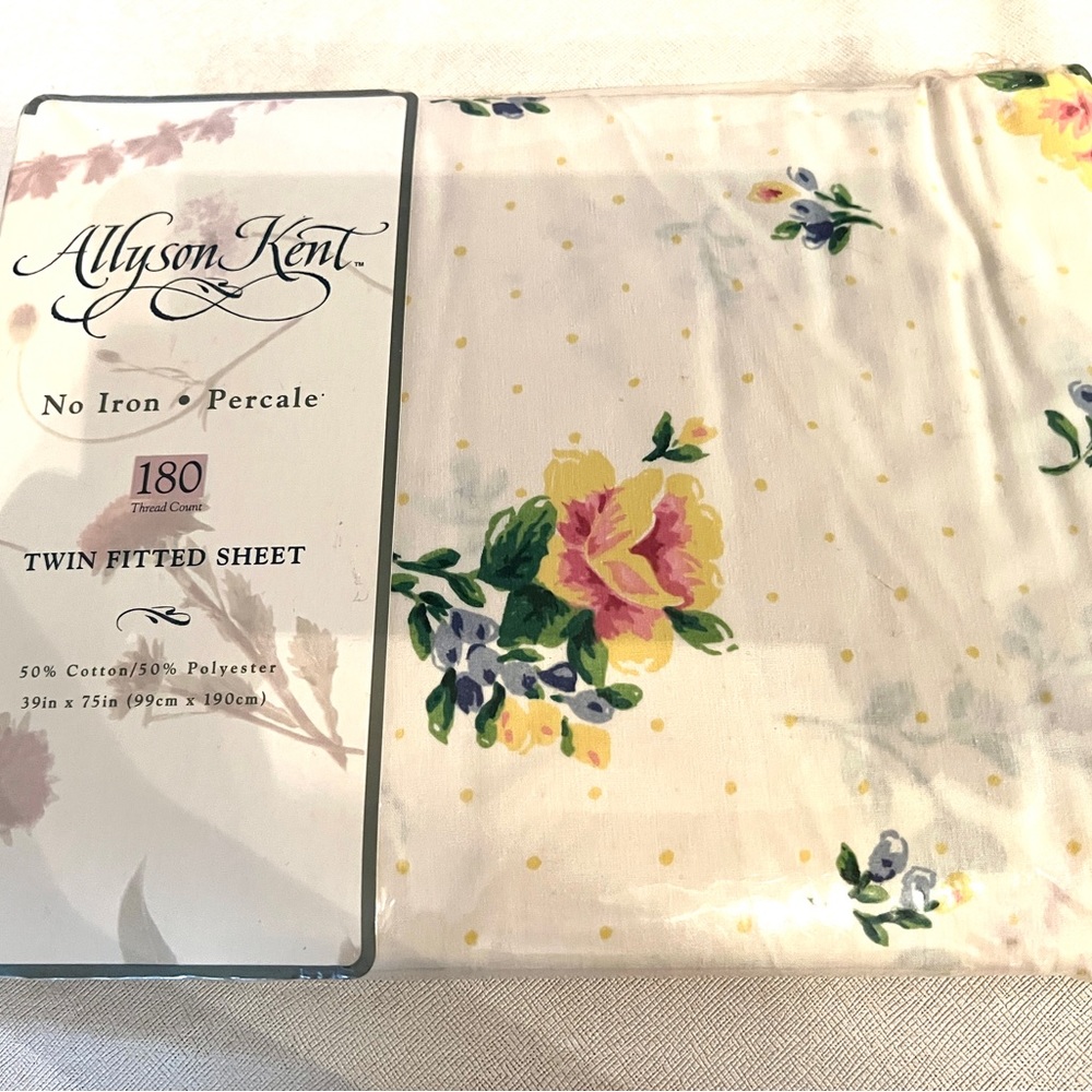 1996 NEW Vintage Allyson Kent Twin Fitted Sheet Mervyn’s Marianne VTG 90’s Linen